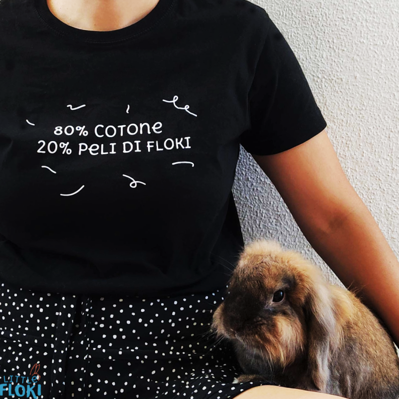 T-shirt nera slogan peli del nostro animale