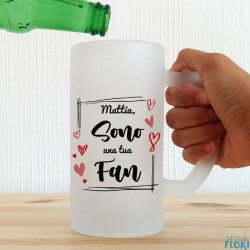 Boccale in vetro Sono un/a tuo/a fan San Valentino