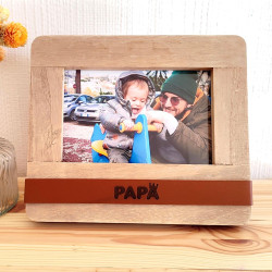 Cornice in legno Papà con fotografia personalizzabile, Regalo Festa del Papà