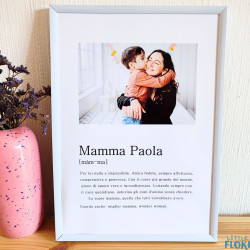 Cornice con Foto Personalizzata - festa della Mamma - Definizione Mamma - Regalo Festa della Mamma 21x30cm - Compleanno