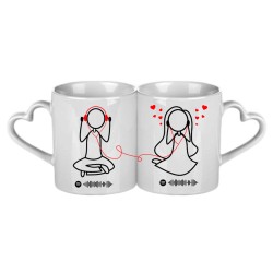 2 Tazze manico cuore...
